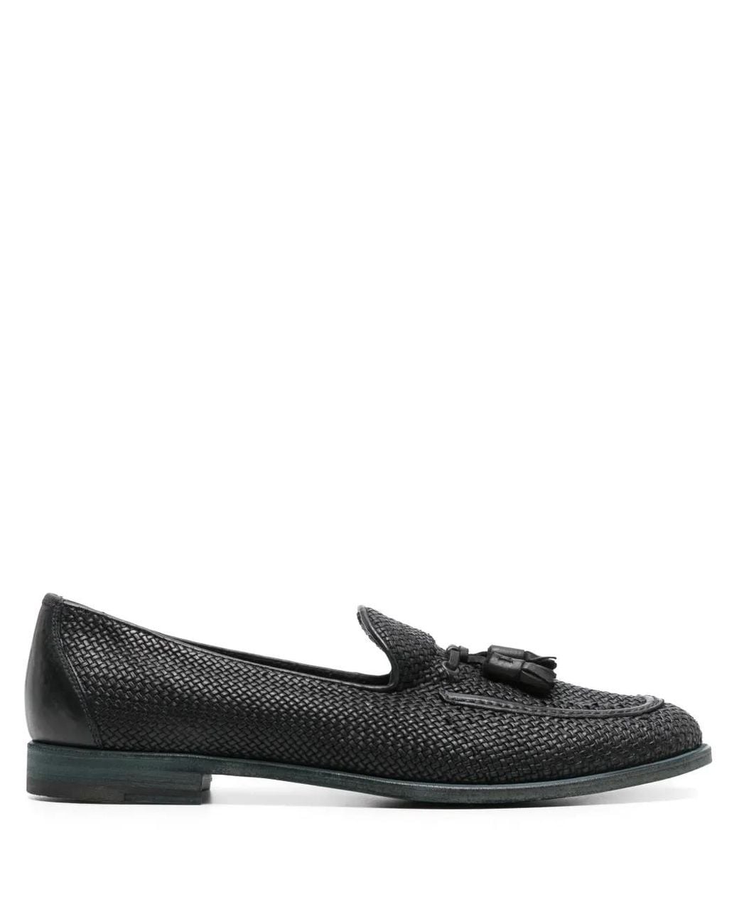 Fratelli Rossetti Black Interwoven Leather Loafers for men