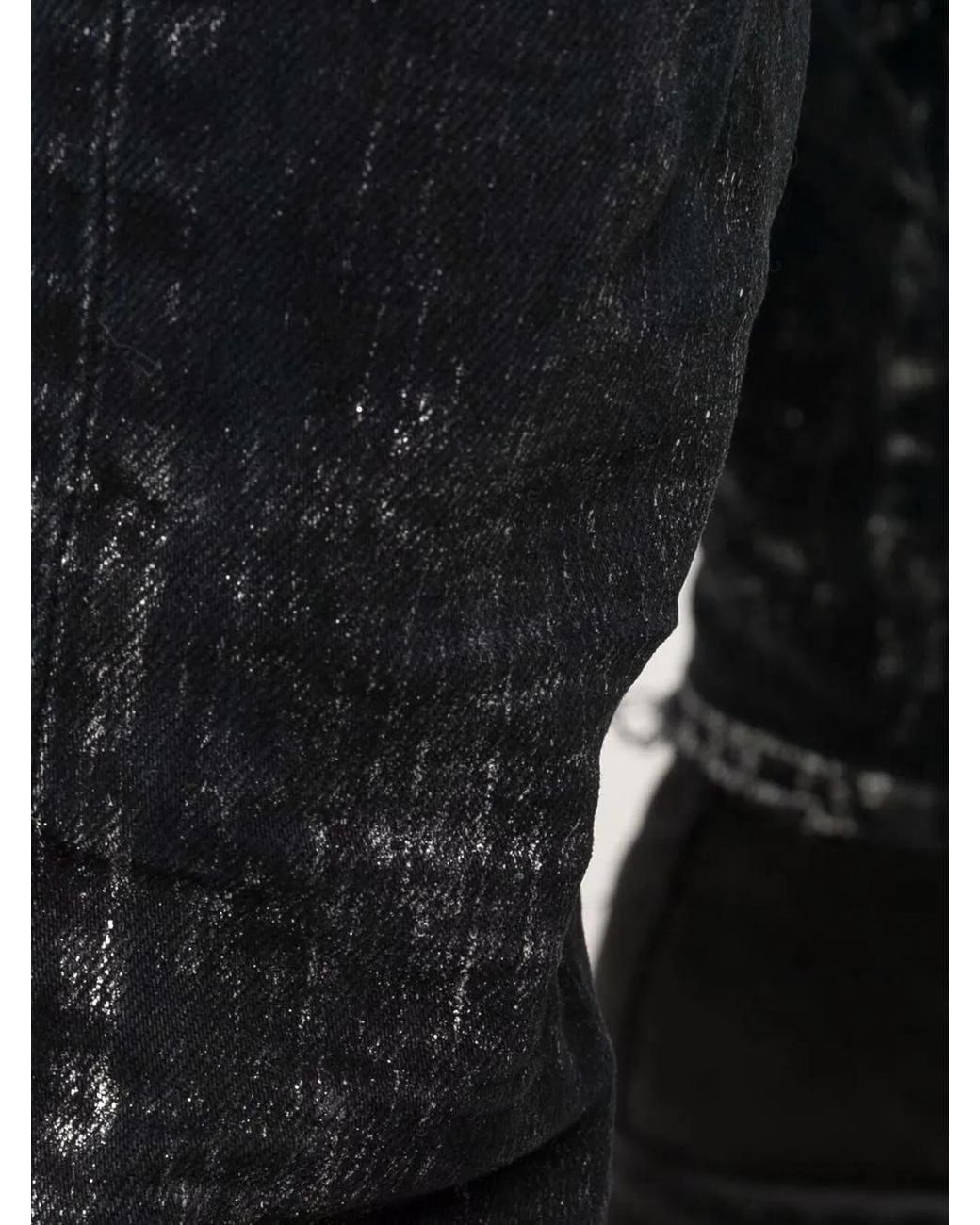 Purple Brand Blue Paint Splatter-Print Skinny-Cut Jeans for men