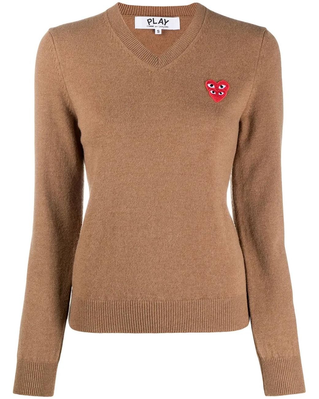 COMME DES GARÇONS PLAY Brown Embroidered Logo Jumper