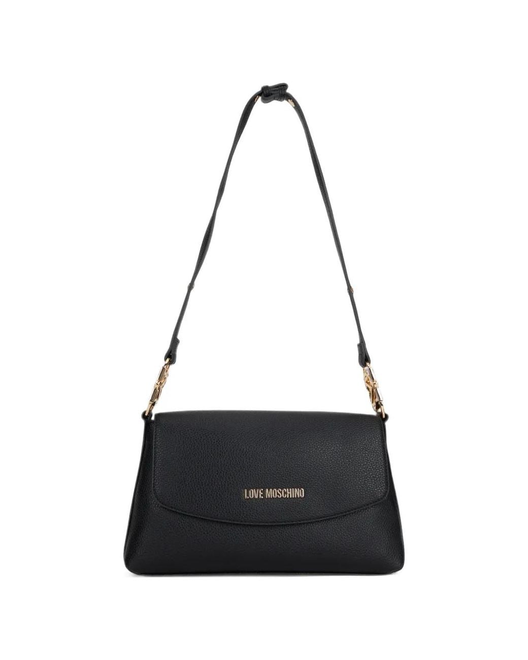 Love Moschino Black Logo-Plaque Shoulder Bag