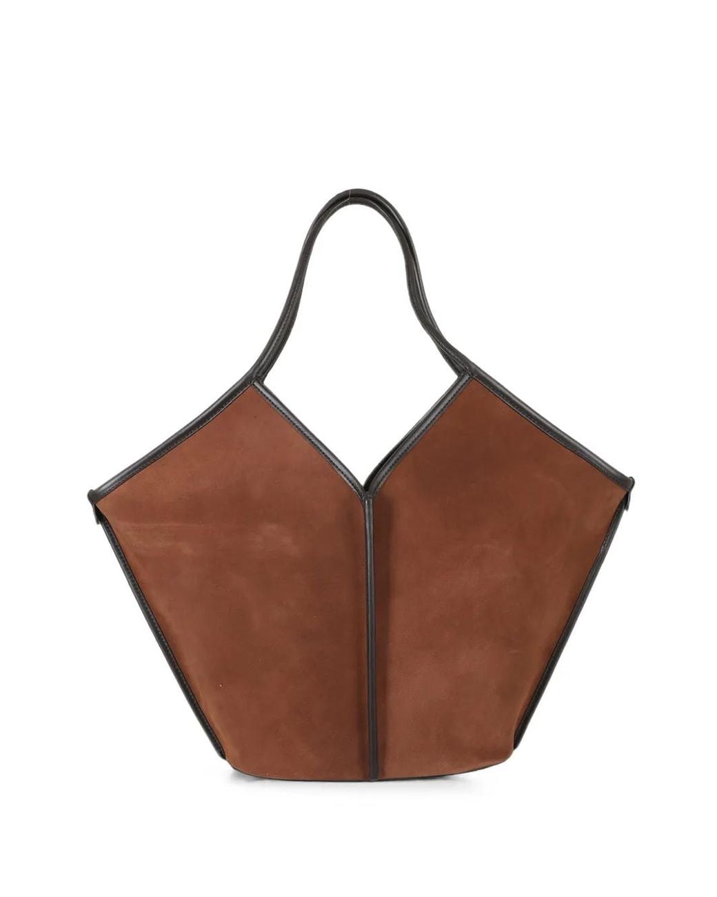 Hereu Brown Suede-Finish Tote Bag