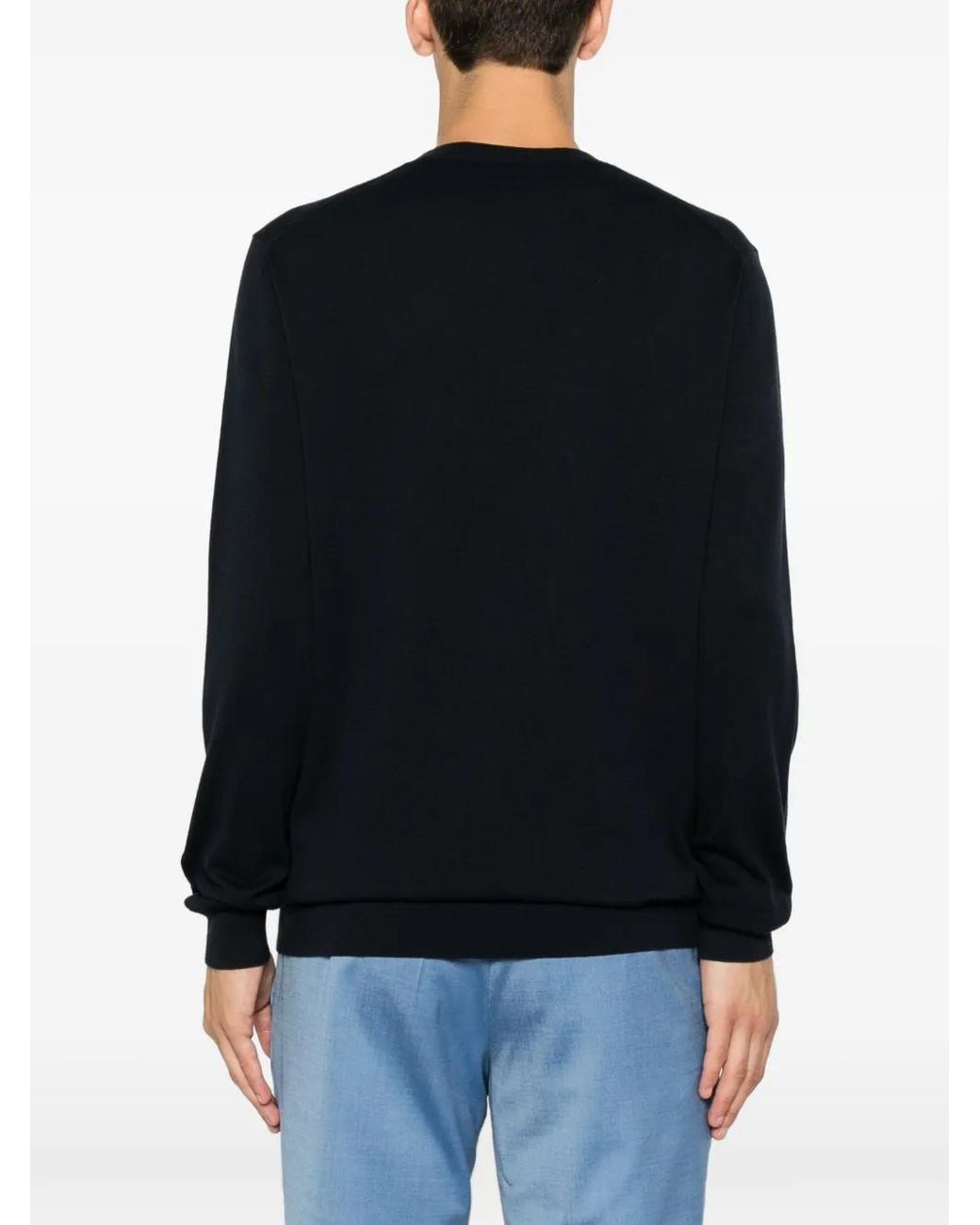 Karl Lagerfeld Black Crew-Neck Sweater for men