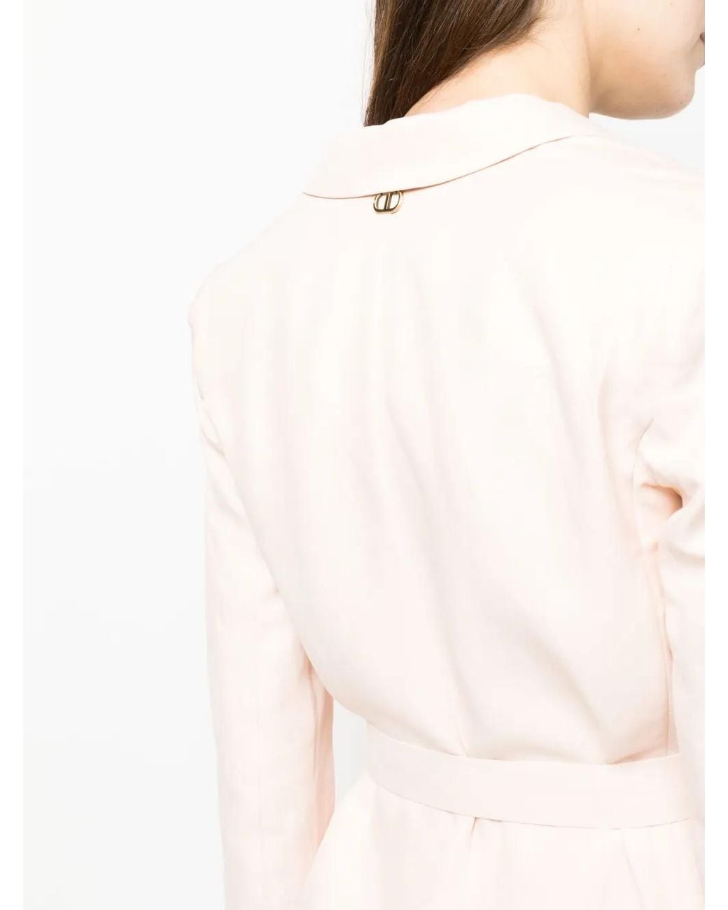Twinset Natural Single-Breasted Tied-Waist Blazer