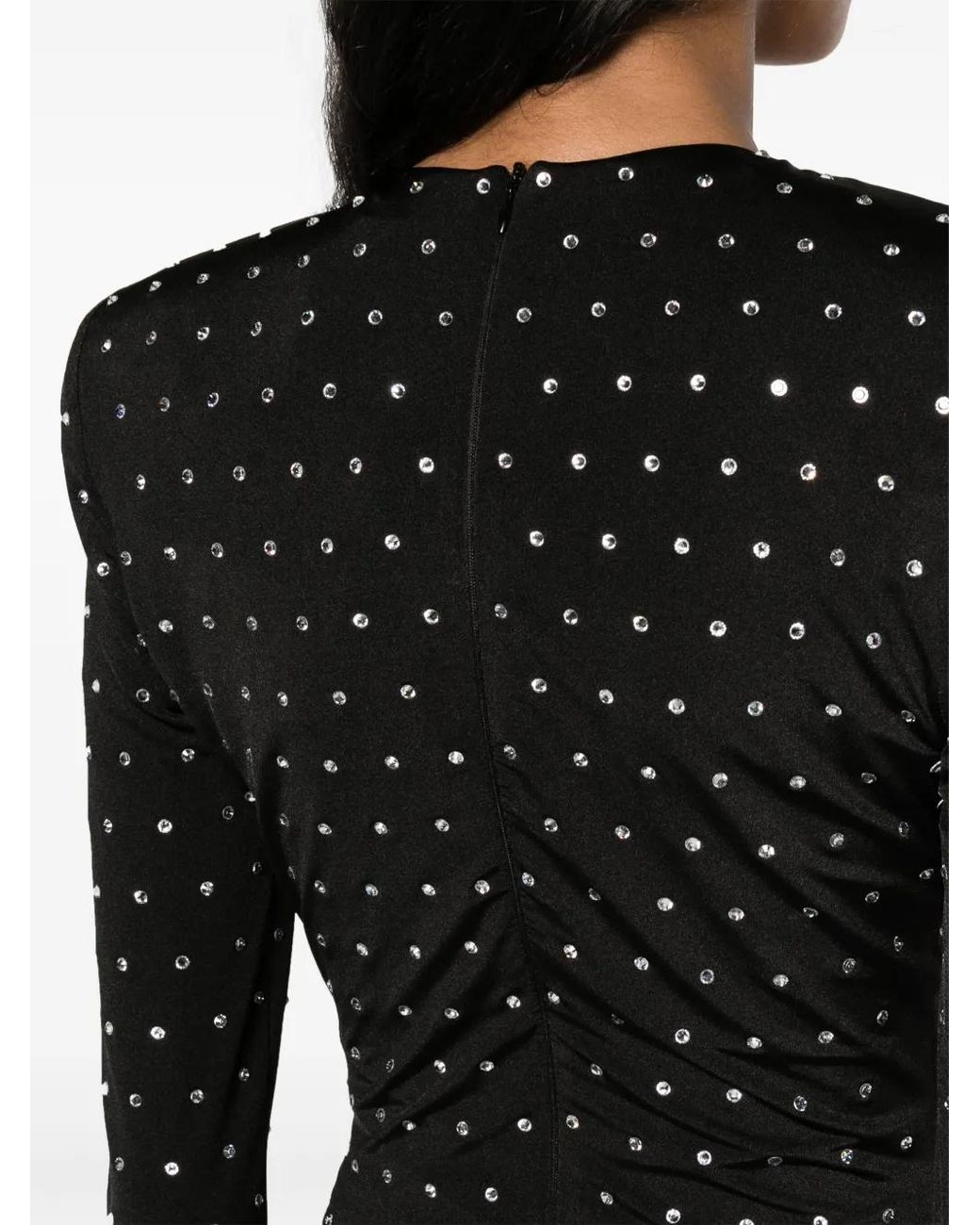 Nissa Black Crystal-Embellished Maxi Dress