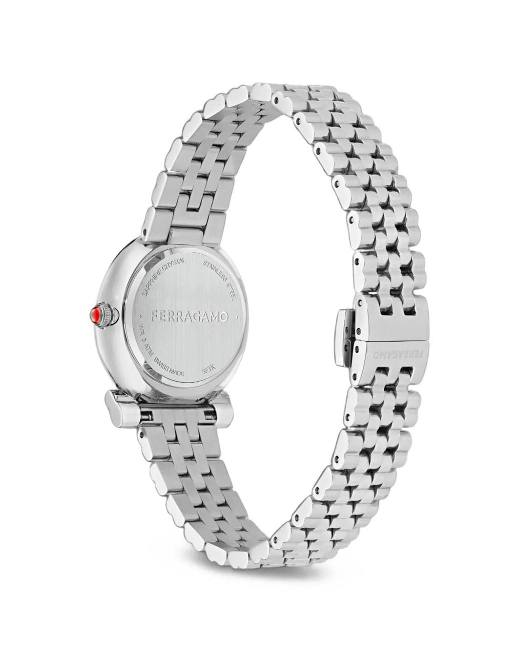 Ferragamo White Gancini Twisted Watch