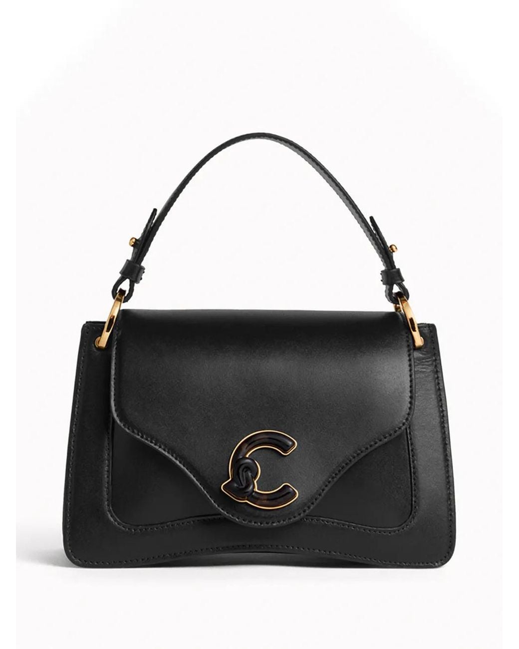 Coccinelle Black Small C-Me Logo-Appliqué Cross Body Bag