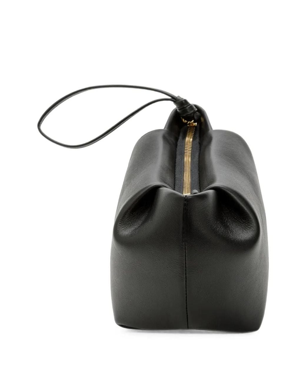 La Portegna Black Martita Leather Clutch Bag