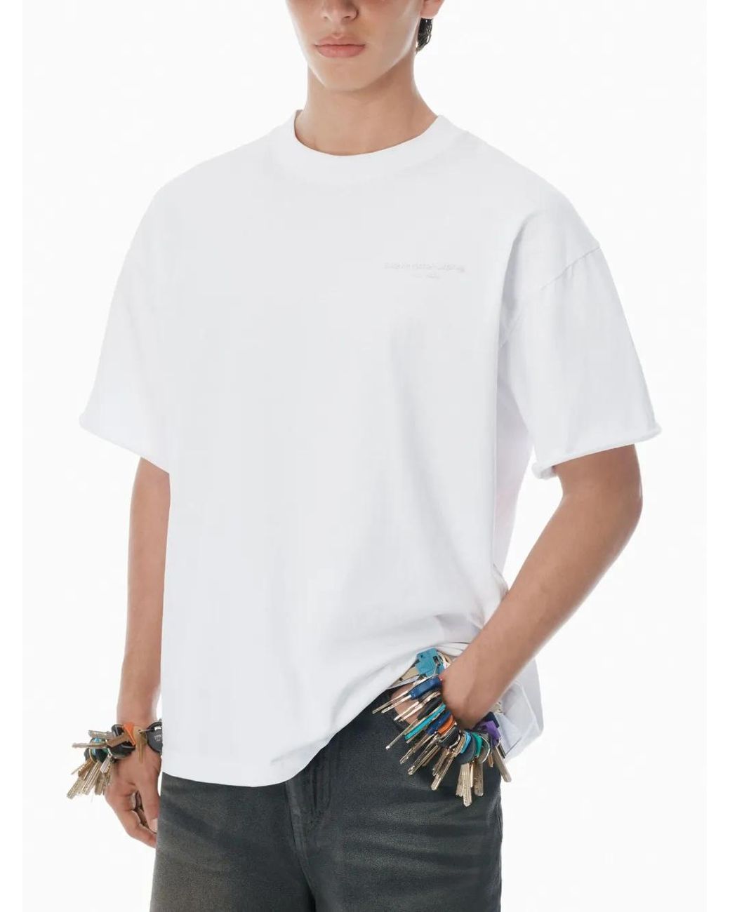 Alexander Wang White Logo Cotton T-Shirt for men