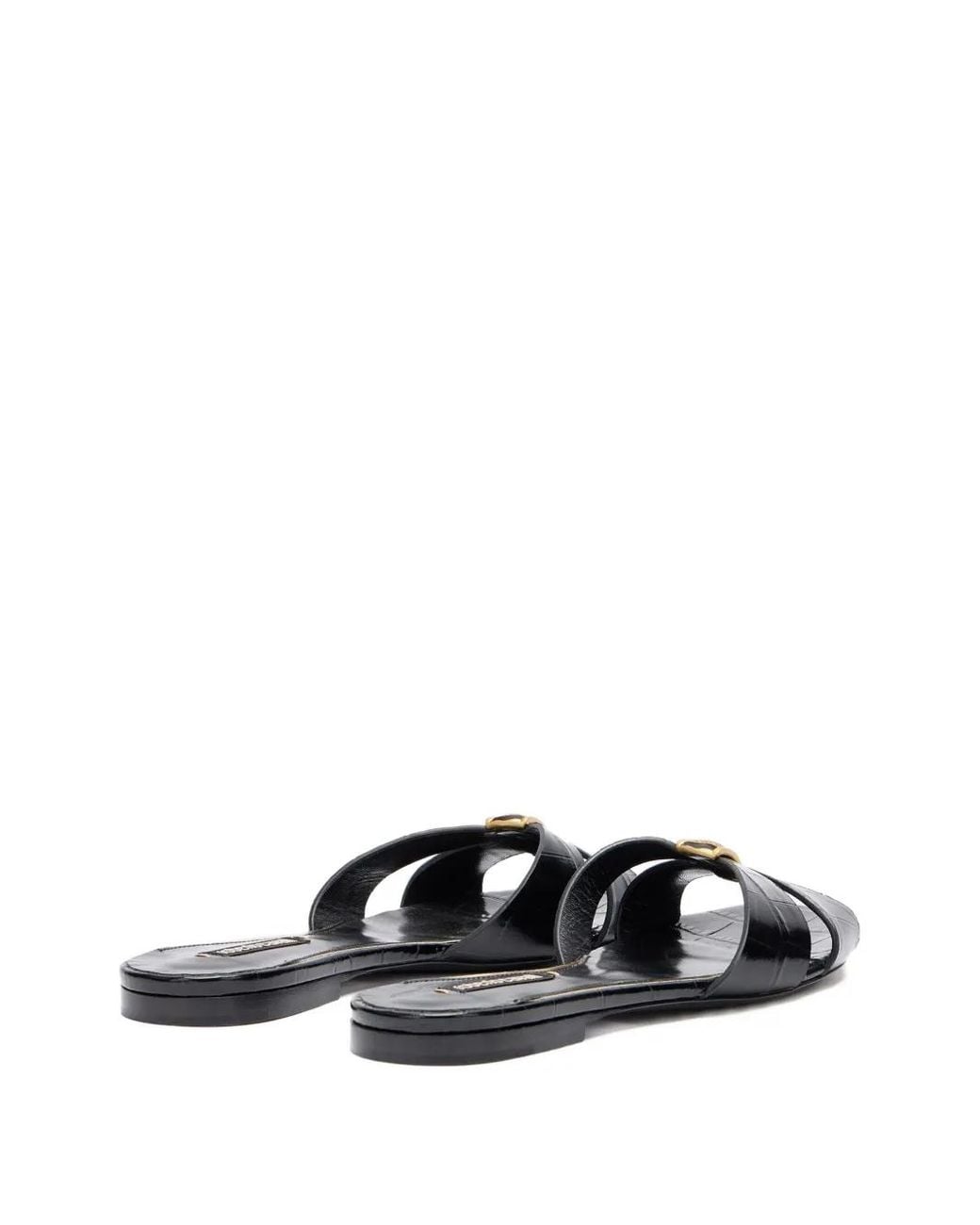 Roberto Cavalli Black Cross-Strap Jewel-Embellished Flat Sandals