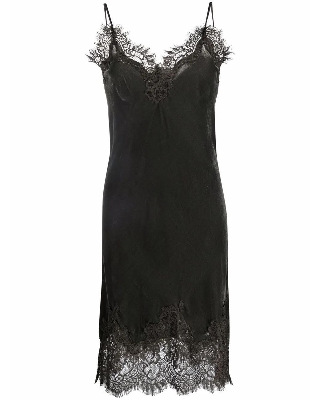 Gold Hawk Black Velvet Lace-trim Short Dress