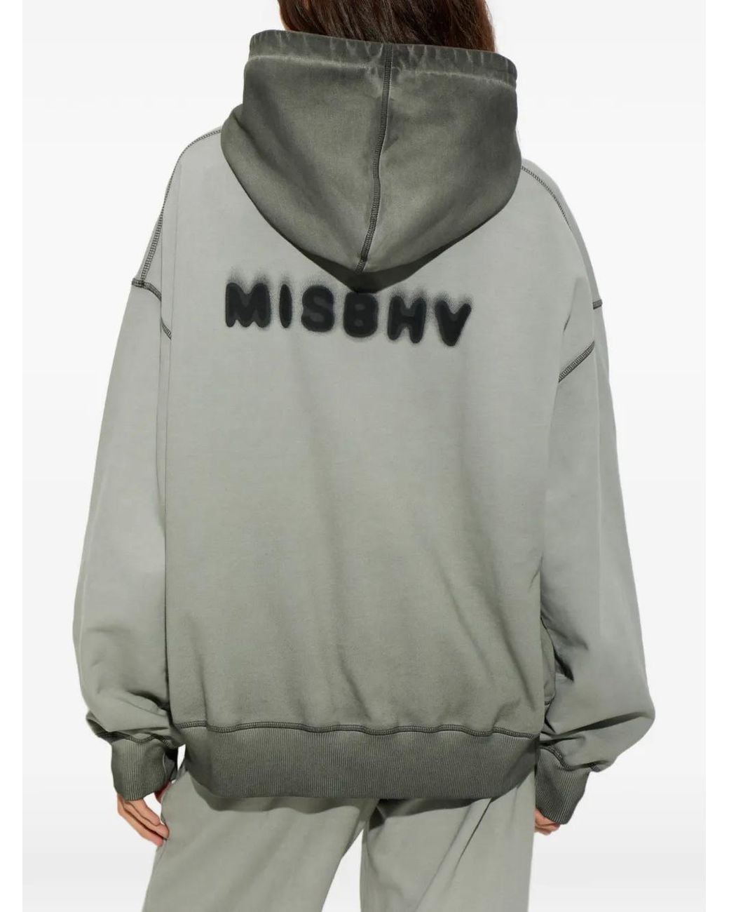 M I S B H V Gray Community Oversized Hoodie