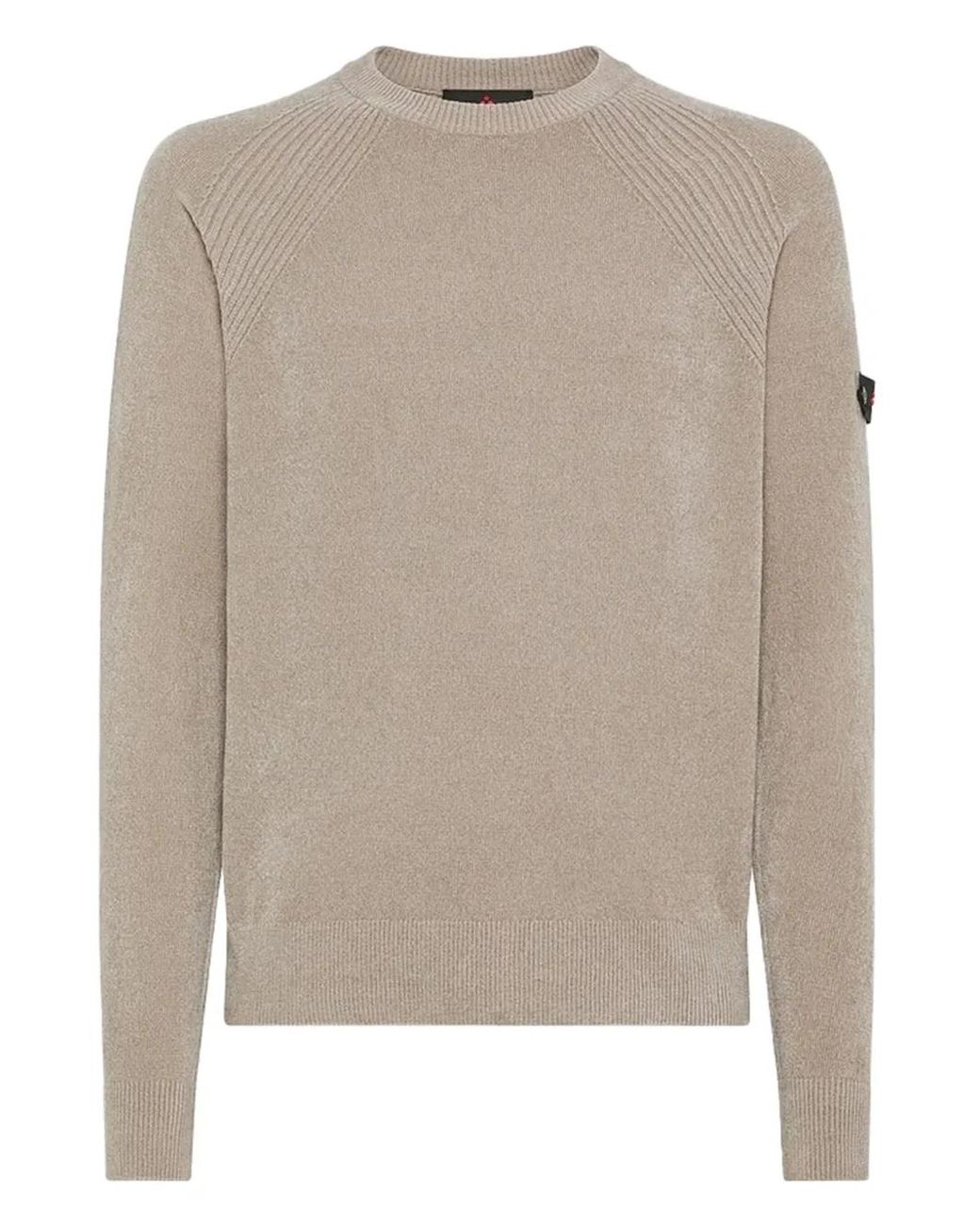 Peuterey Gray Sironi 01 Ribbed-Panel Logo-Patch Sweater for men