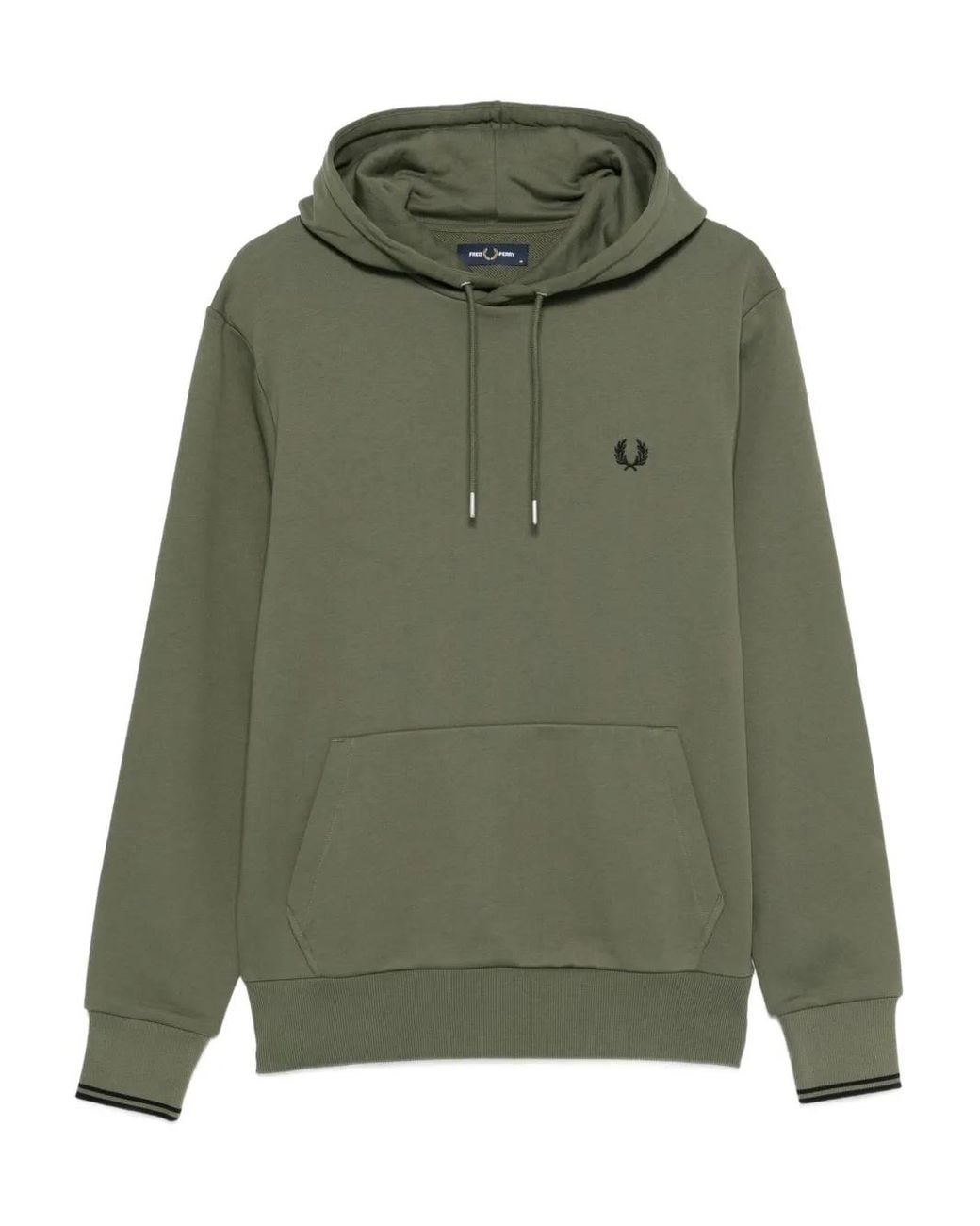 Fred Perry Green Laurel-Wreath Hoodie for men