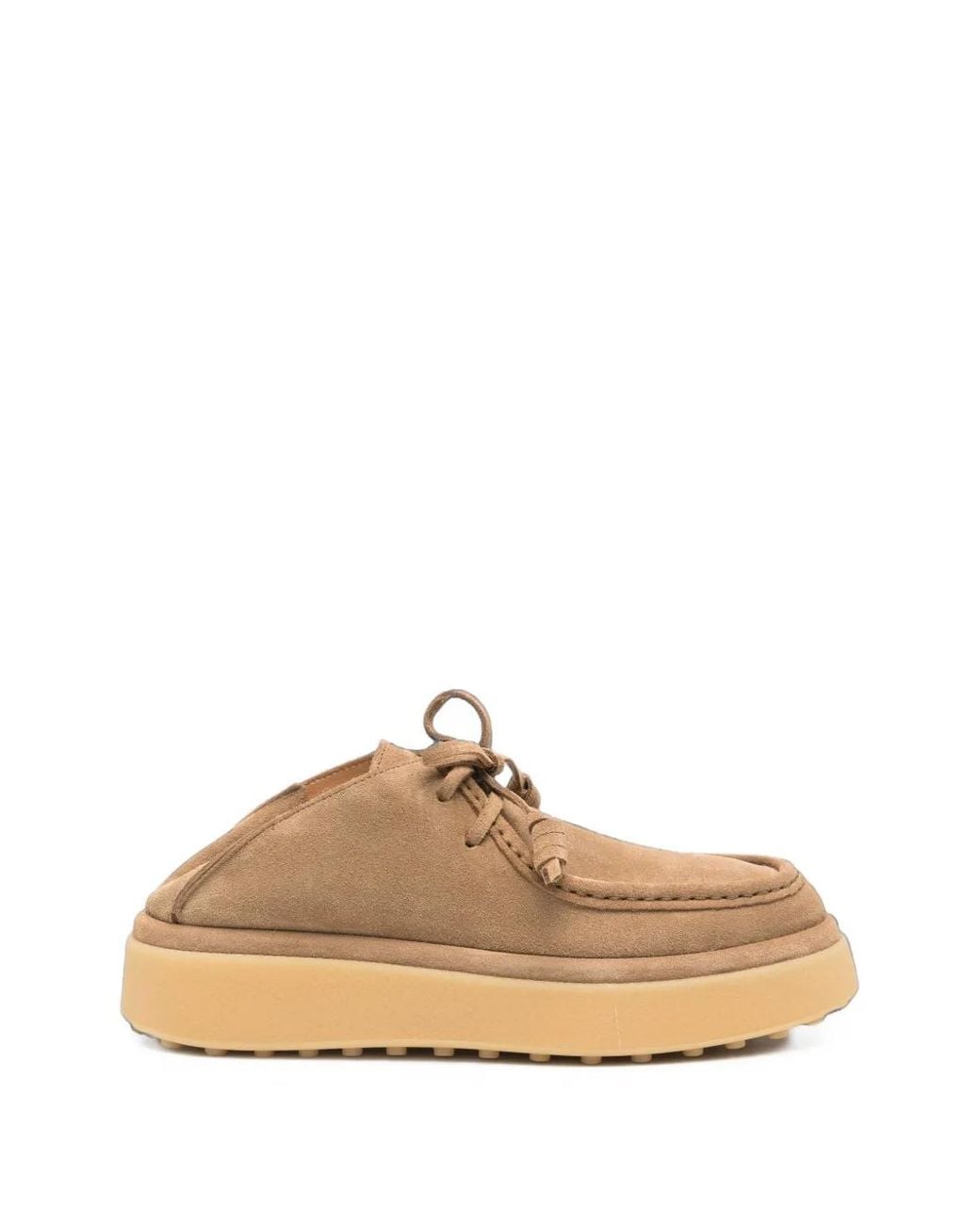 Tod's Brown Suede Platform Lace-Up Shoes