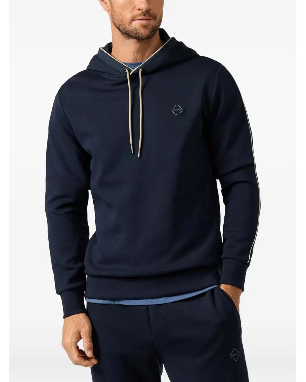 Sudadera Con Capucha Y Parche Del Logo Hackett de hombre de color Blue