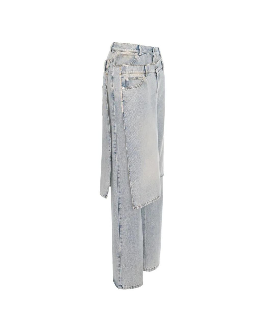 SEEN USERS Gray Double Wear Layered Jeans
