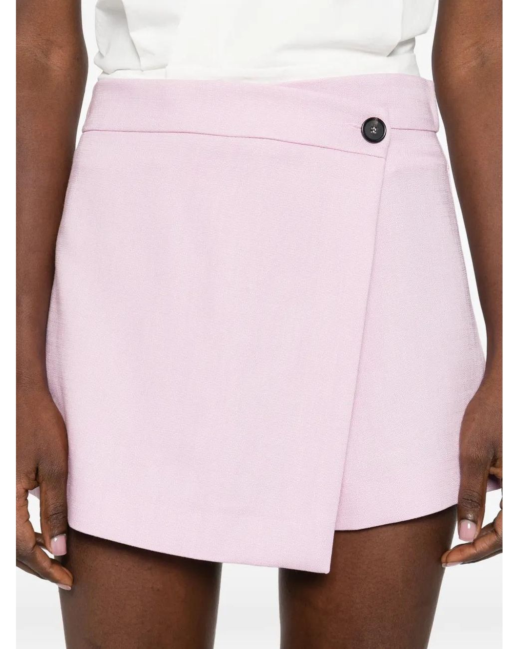 MSGM Pink Button Wrap Shorts