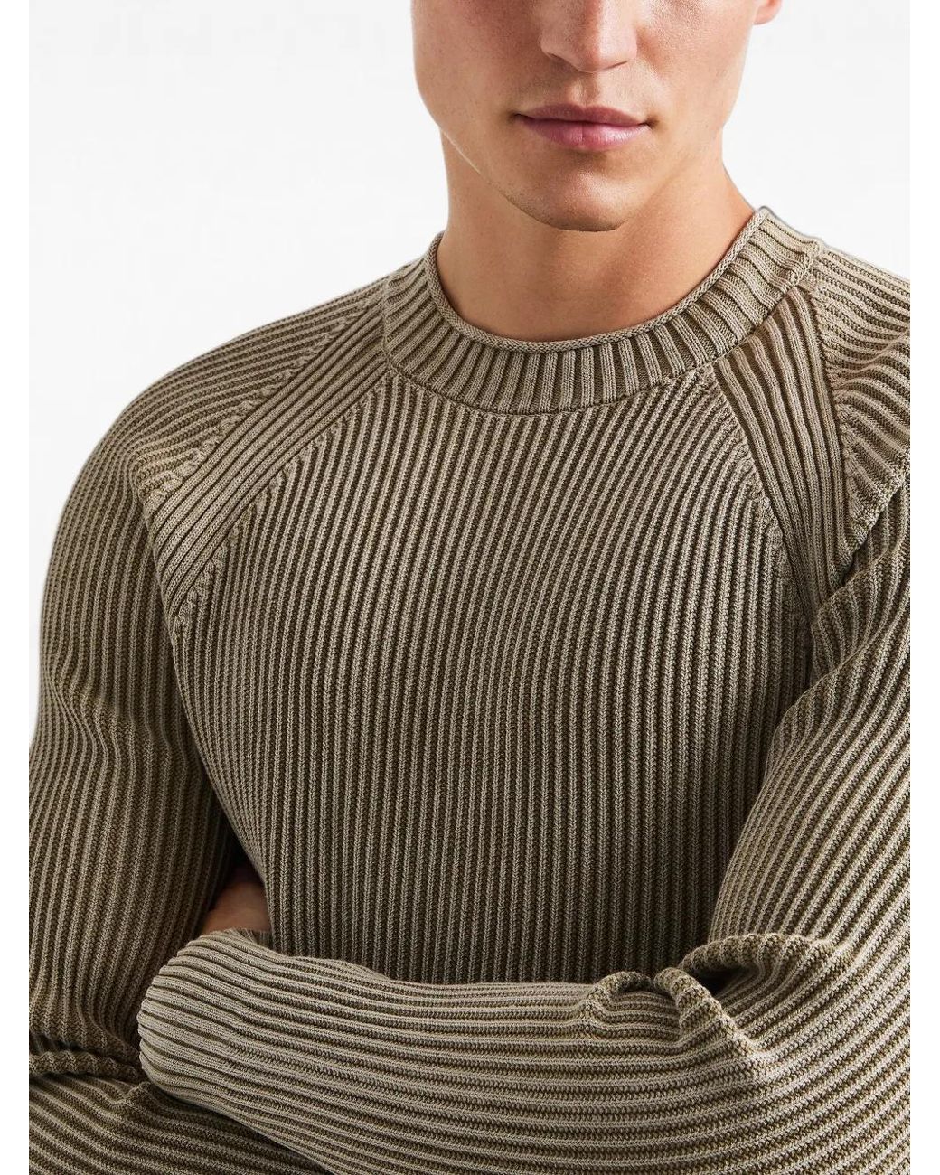 Rrd Natural 7 Techno Ribbed-Knit Raglan-Sleeve Sweater for men