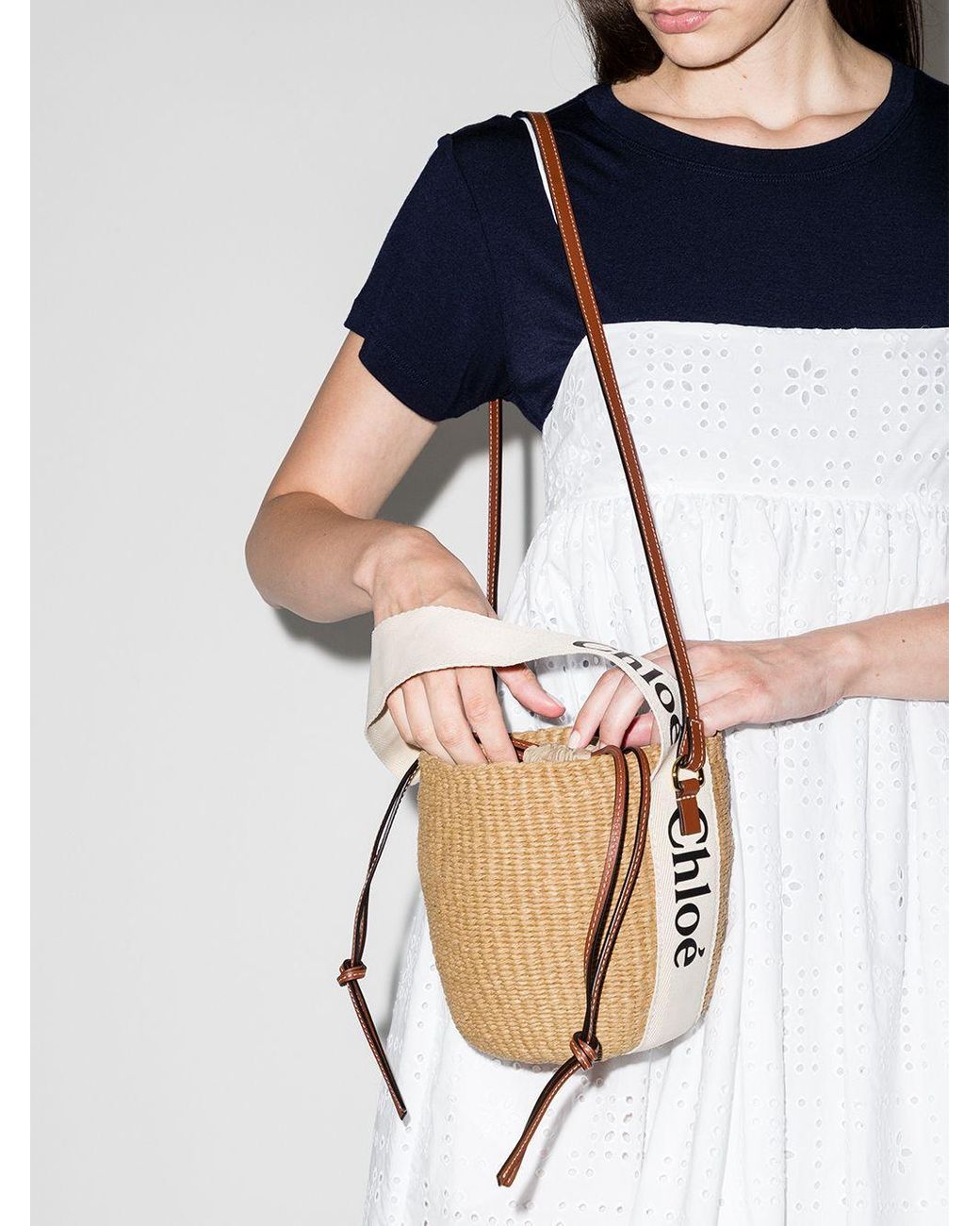 Chloé Woody Raffia Bucket Bag | Lyst Canada