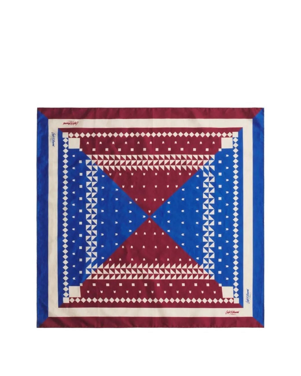 Café Kitsuné Blue Geometric-Print Scarf for men