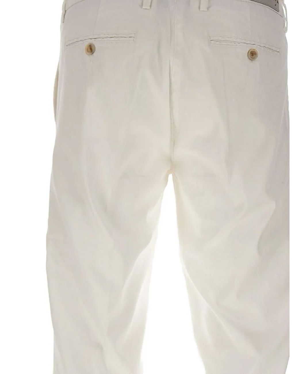 Re-hash White Logo Button Chinos Trousers for men