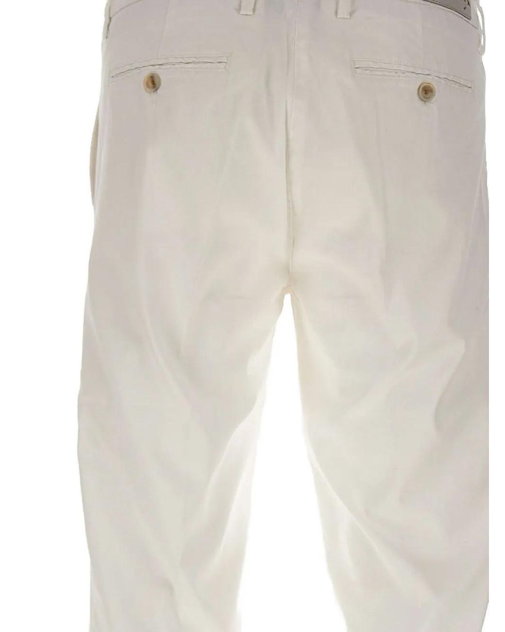 Re-hash White Logo Button Chinos Trousers for men