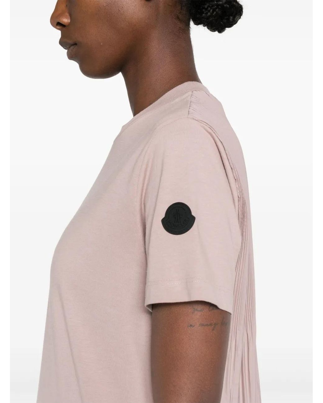Moncler Pink Logo-Appliqué T-Shirt