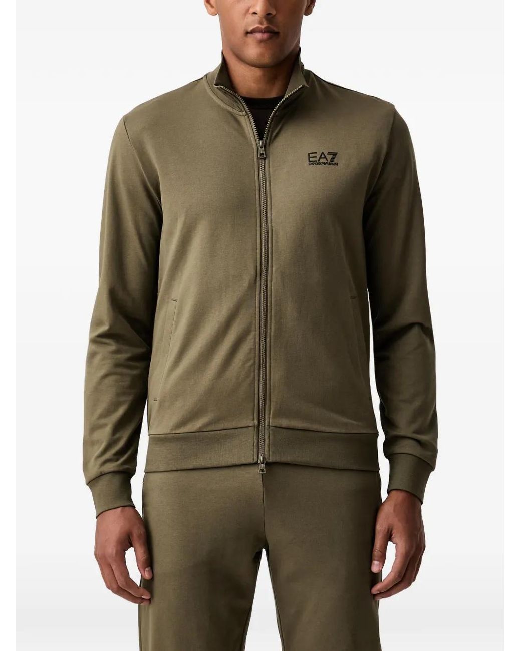 EA7 Green Logo-Print Tracksuit for men