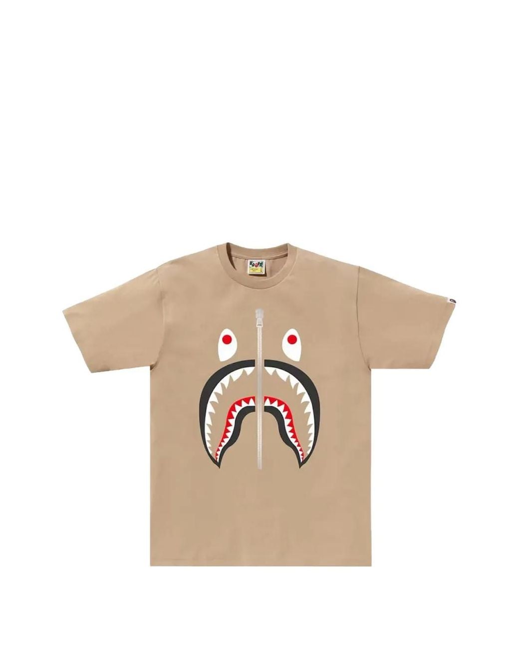 A Bathing Ape Natural Shark-Print Short-Sleeve T-Shirt for men