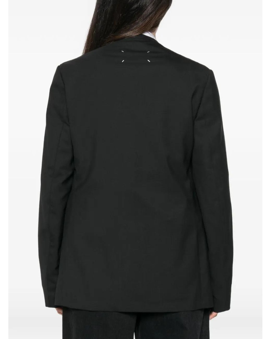 Maison Margiela Black Veste À Design Sans Col
