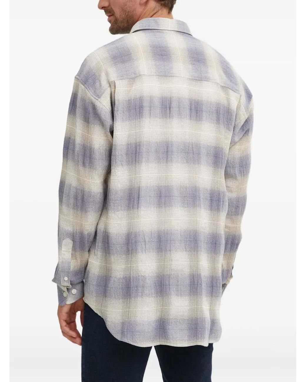 Samsøe & Samsøe Gray Checked-Pattern Shirt for men