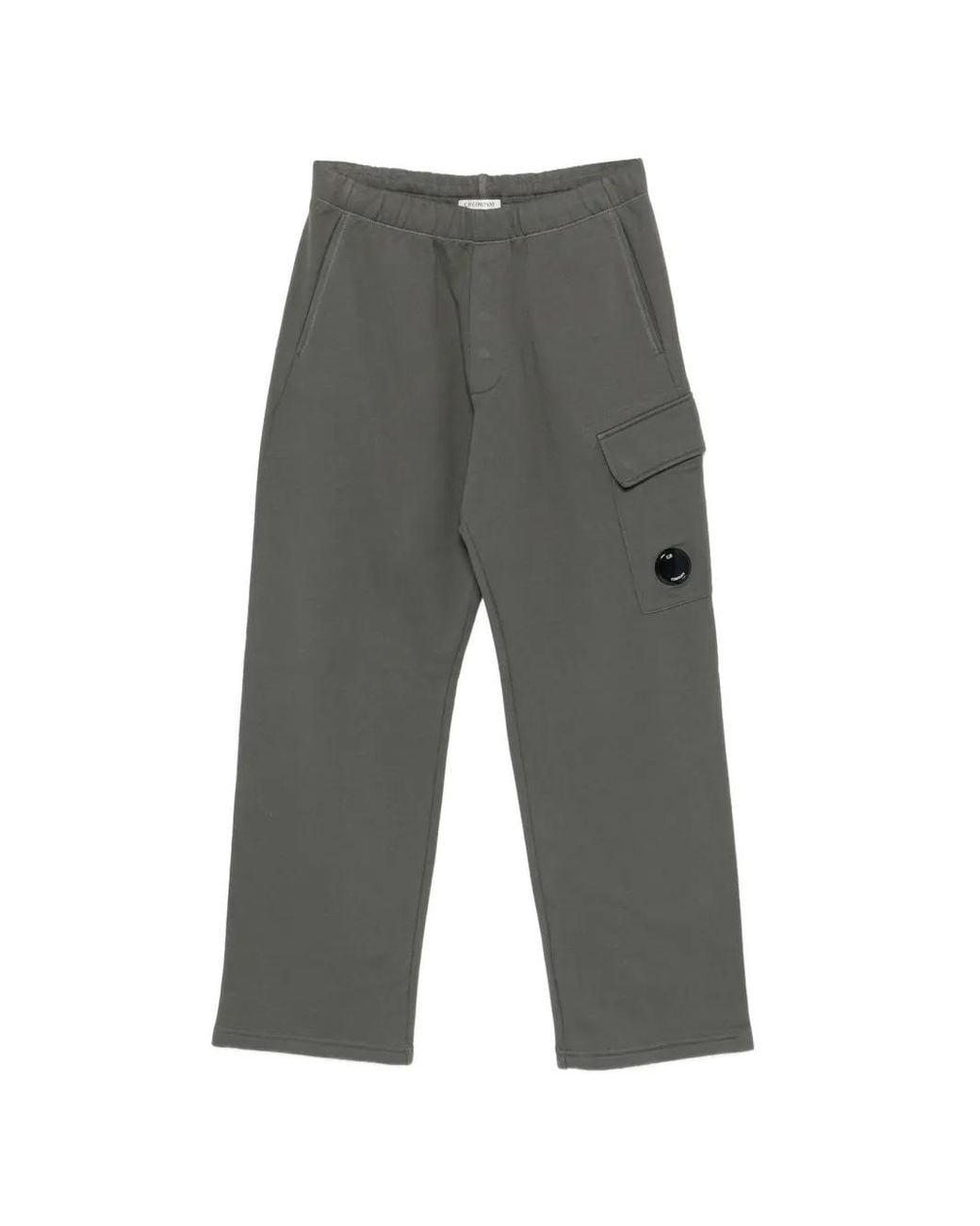 C P Company Gray Diagonal Raised Fleece Cargo Sweatpants for men