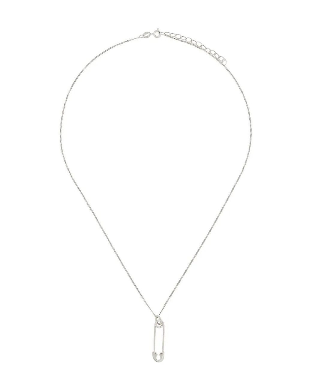True Rocks White Safety Pin Pendant Necklace for men
