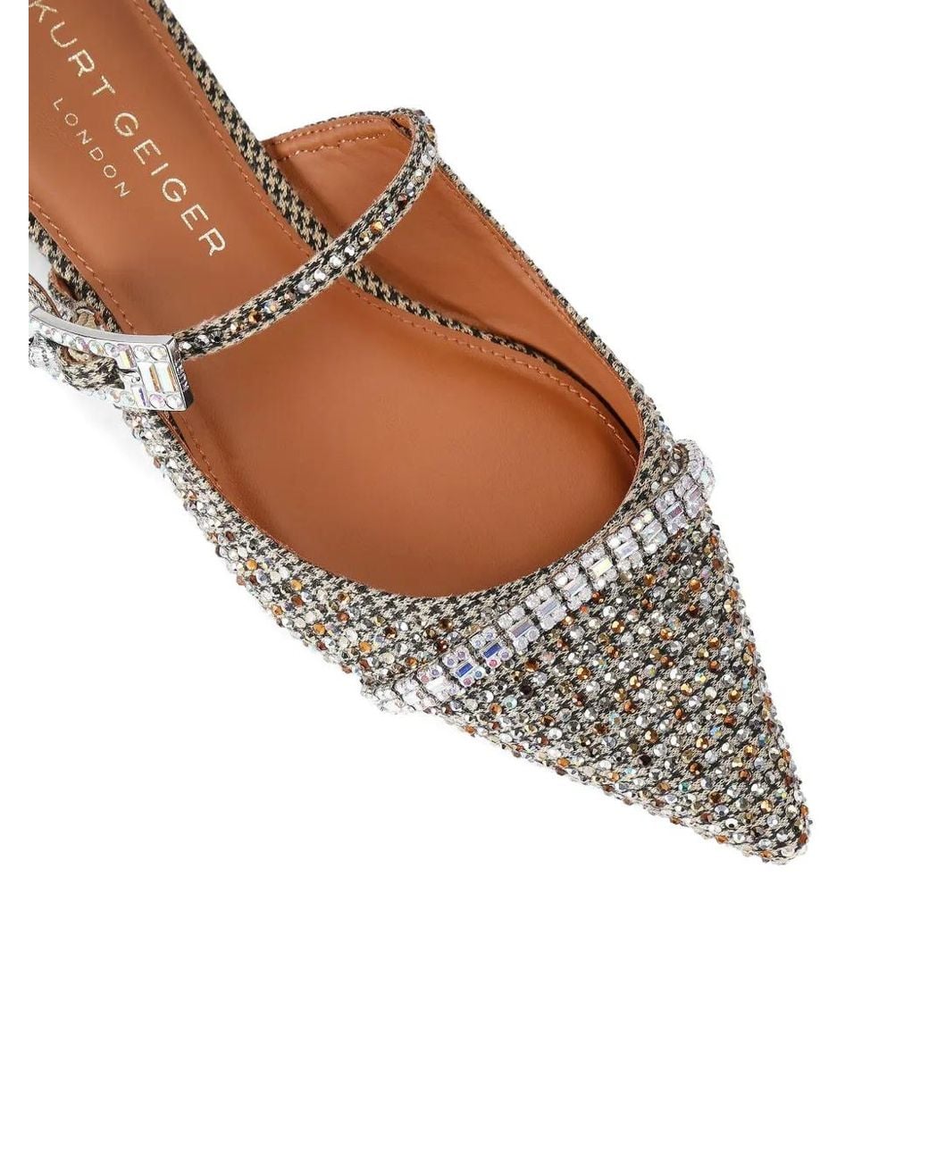 Kurt Geiger White Buckle Strass Heeled Pumps