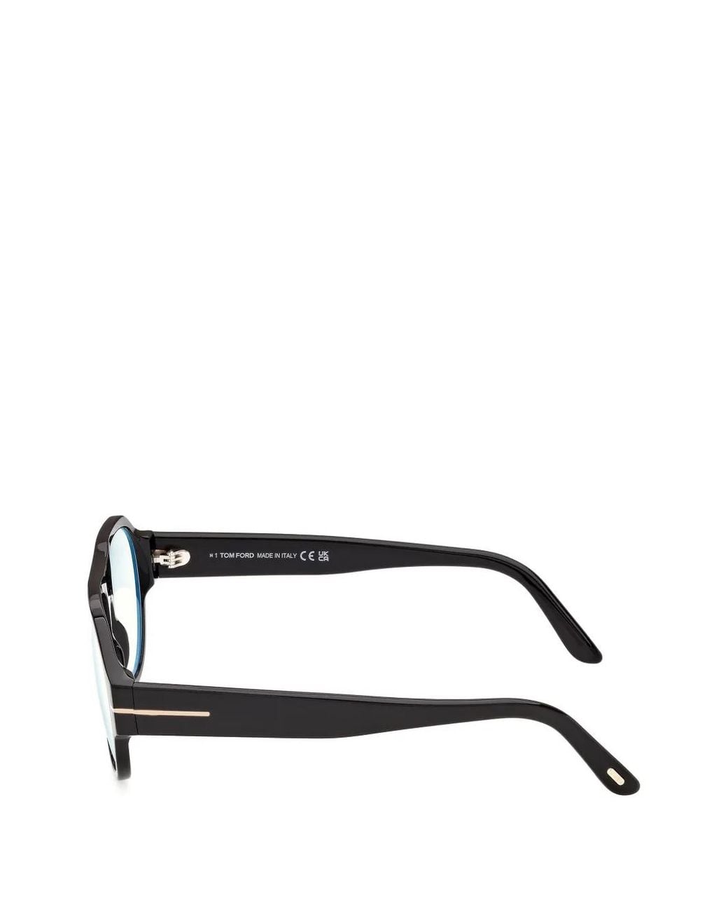 Tom Ford Black Tortoiseshell-Effect Pilot-Frame Glasses for men