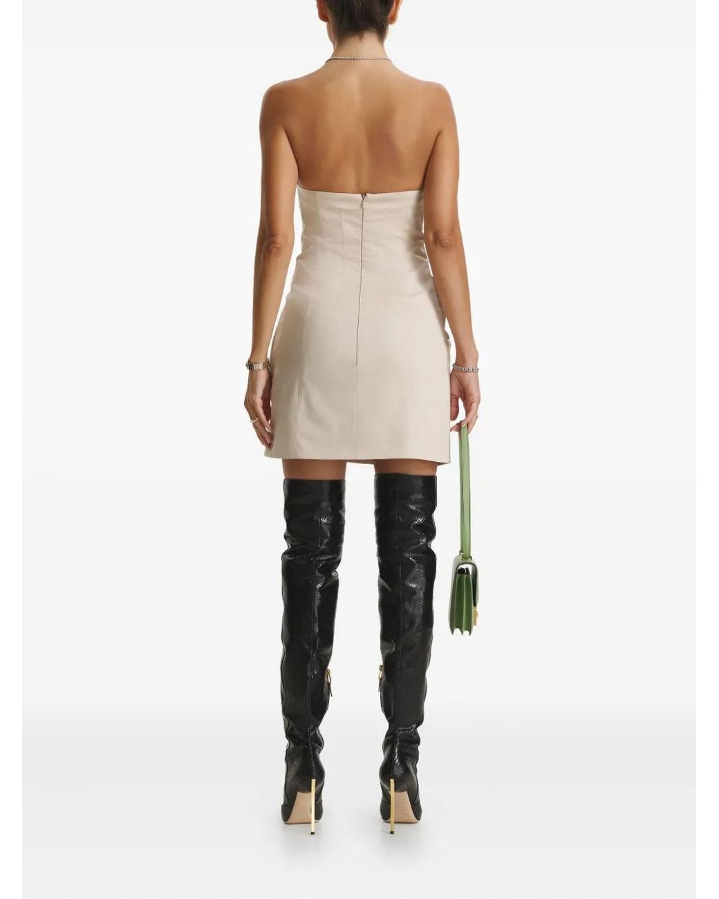 CuAnna Natural Palermo Strapless Mini Dress