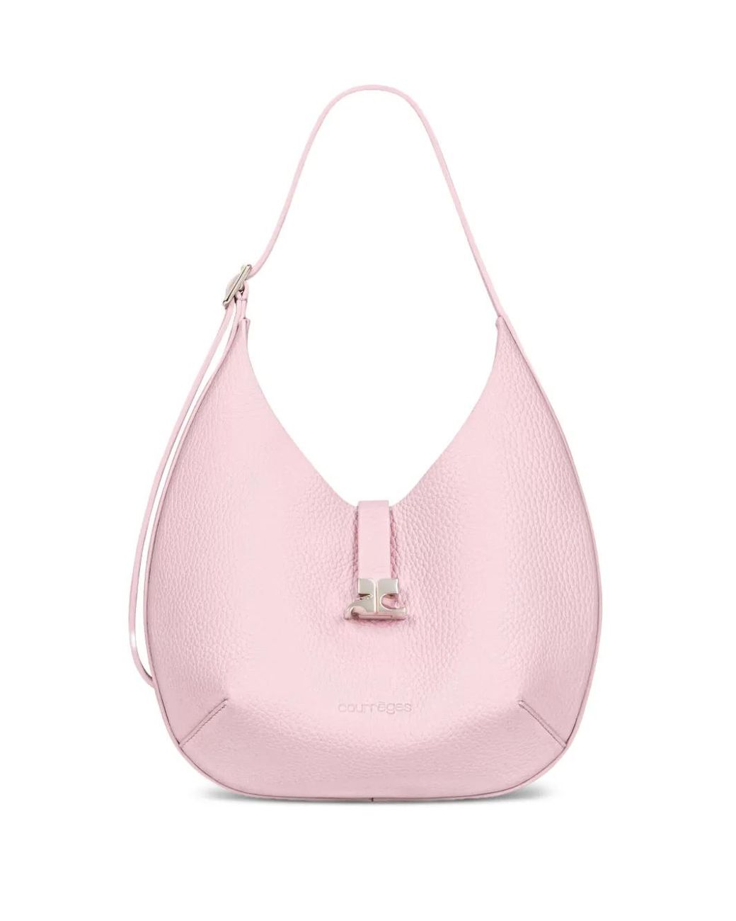 Courreges Pink Small Logo-Buckle Shoulder Bag