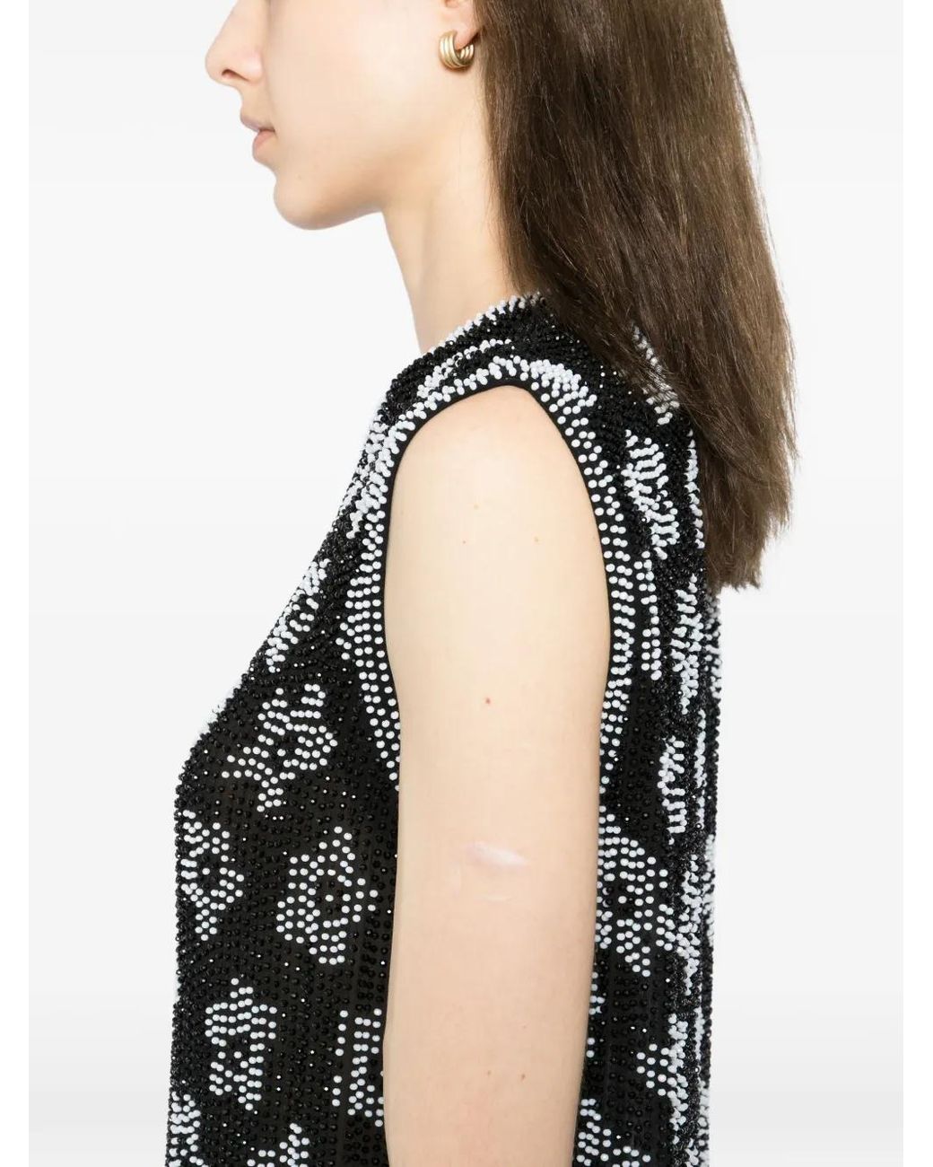 Ashish Black Bead-Embellished Vest