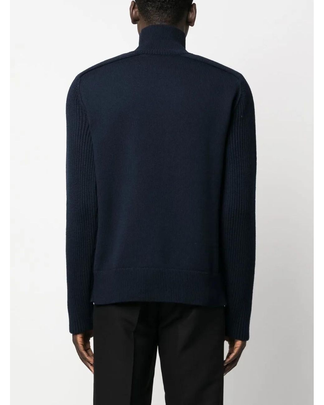 Jil Sander Blue High-Neck Wool Jumper for men