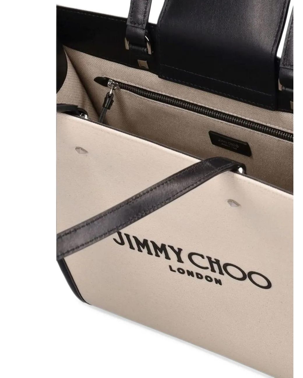 Jimmy Choo Natural Logo-Print Canvas Tote Bag