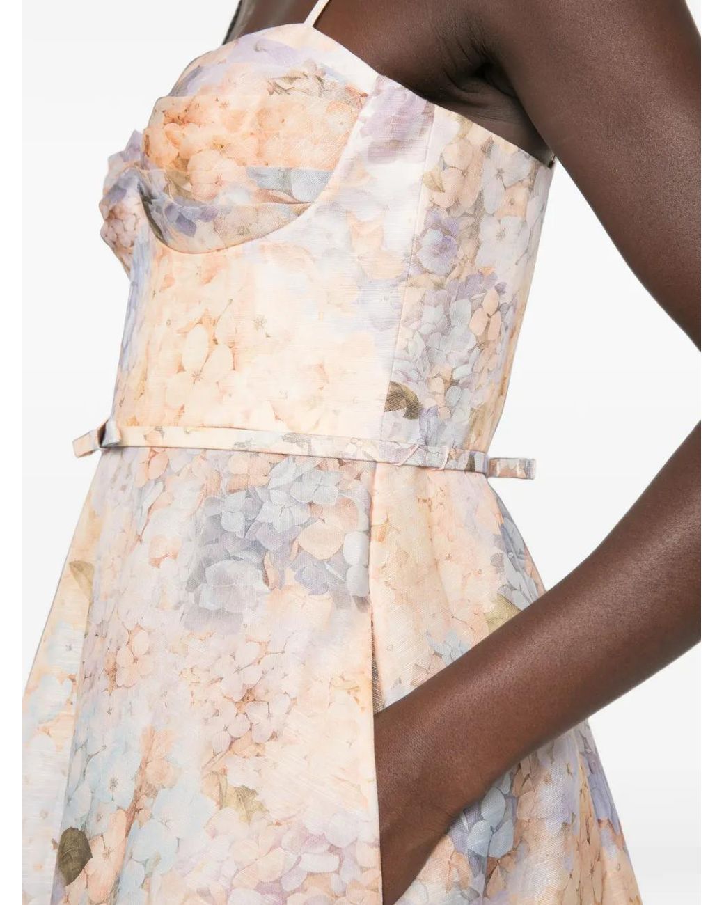 Zimmermann Pink Valiant Floral-Print Midi Dress