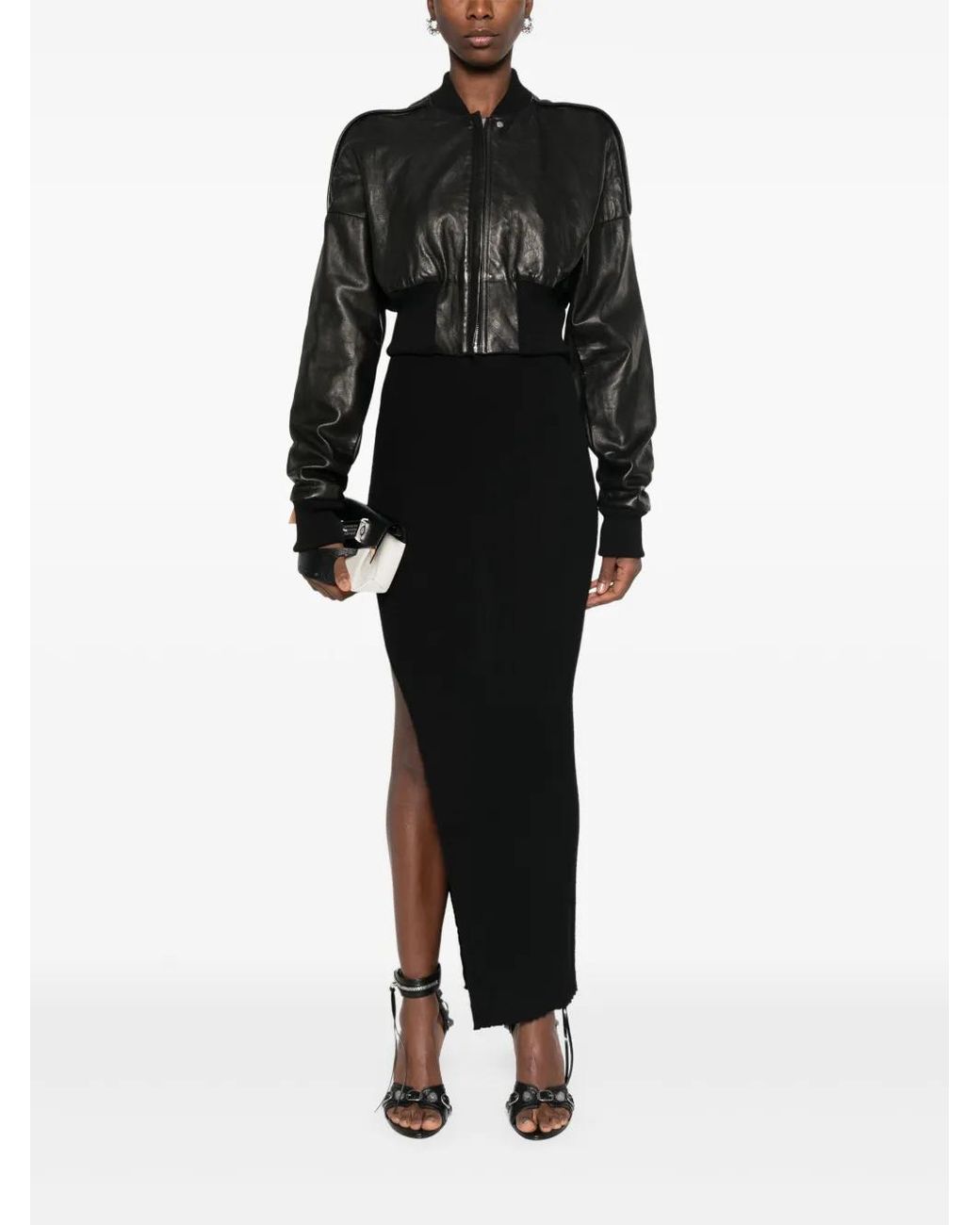 Rick Owens Black Leather Jacket