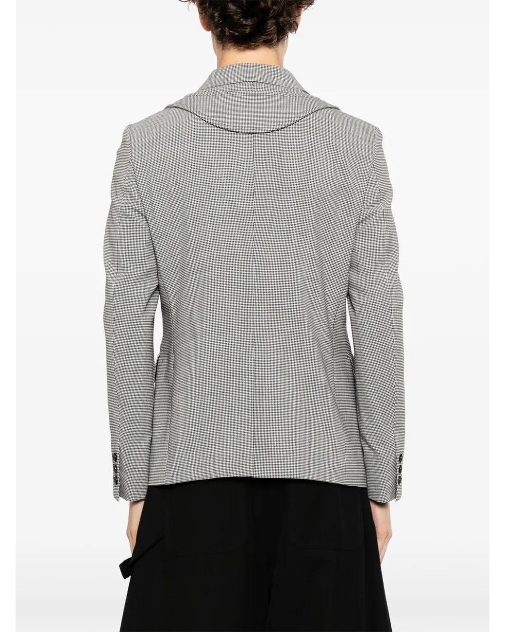 COMME DES GARÇON BLACK Gray Veste À Motif Pied-De-Poule Et Empiècements