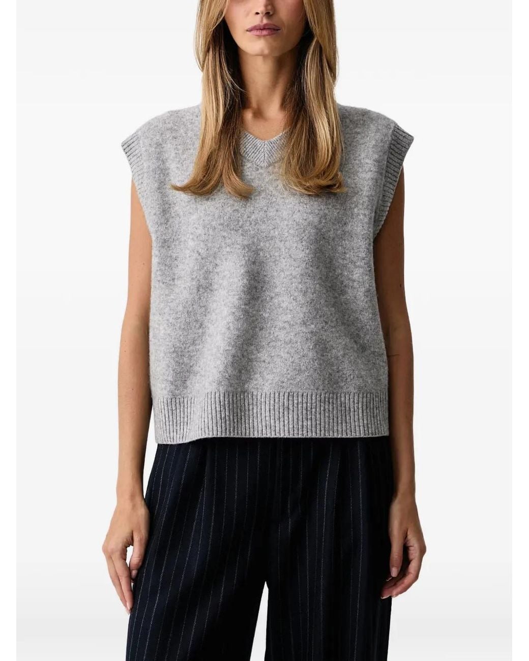 Marc O' Polo Gray V-Neck Knitted Vest