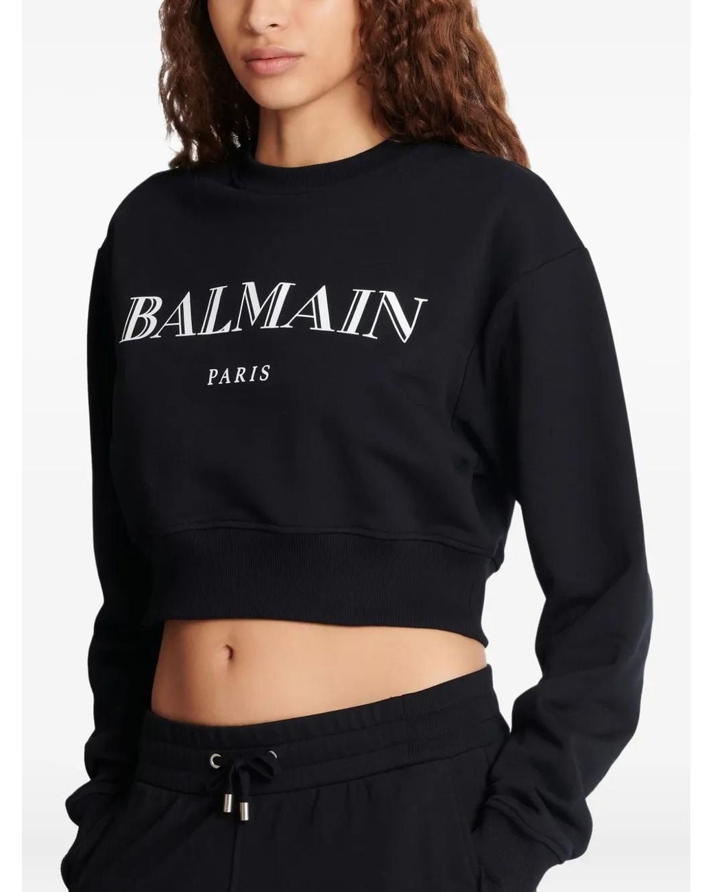 Balmain Black Printed Crew-Neck Sweatshirt