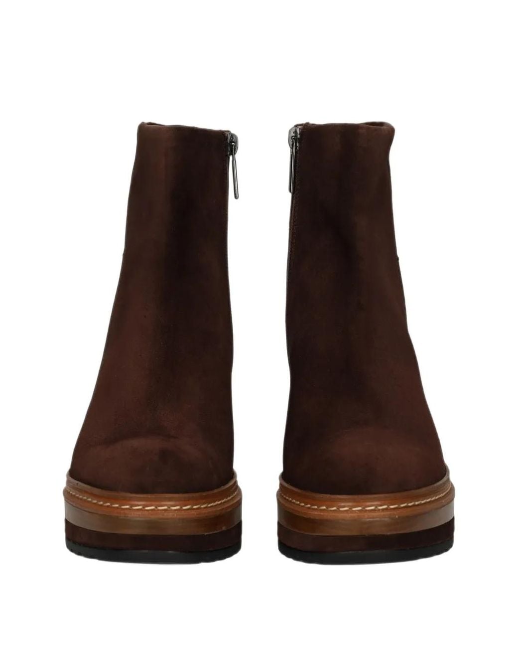 Pons Quintana Brown Suede Platform Ankle Boots