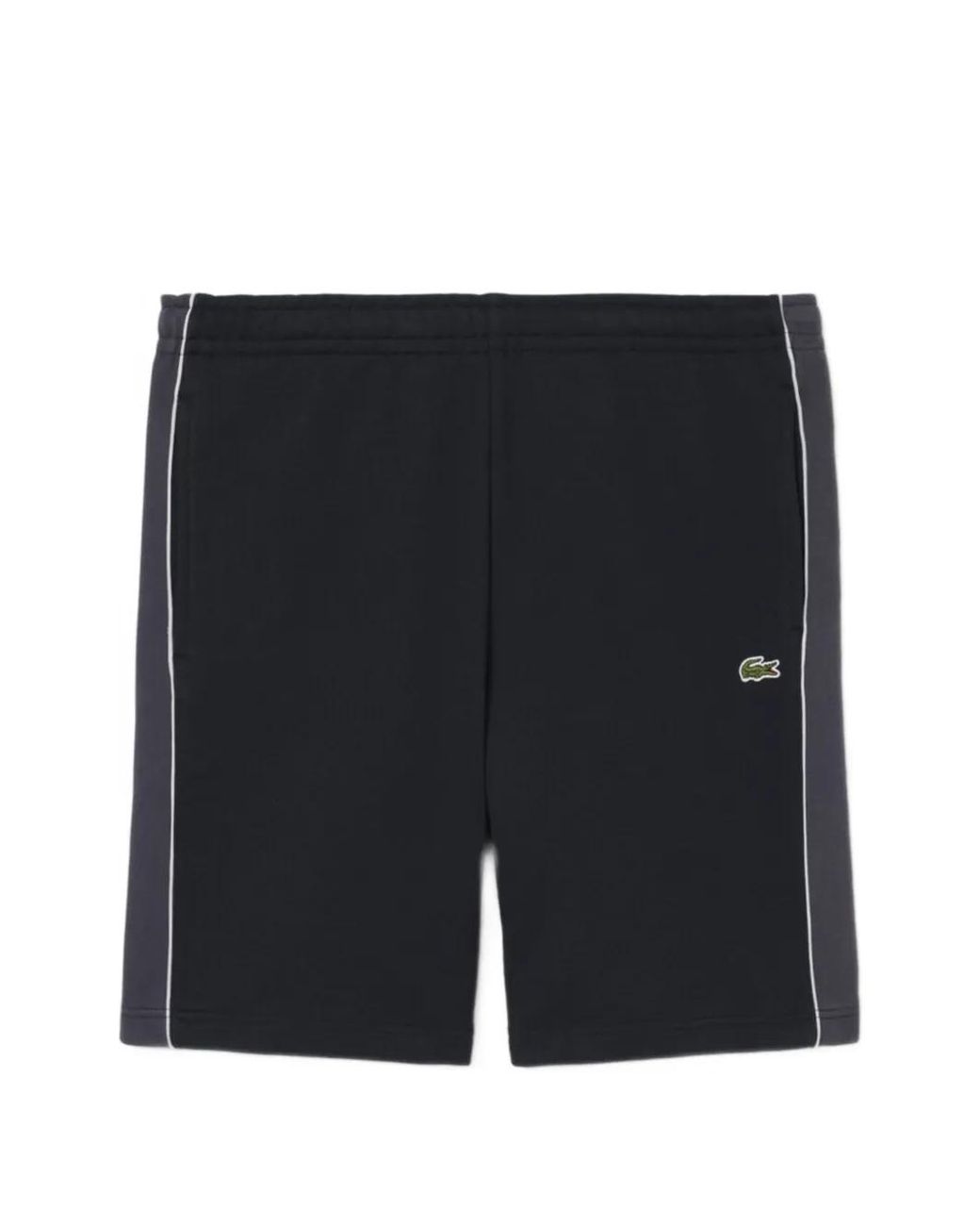 Lacoste Black Regular Fit Colorblock Fleece Shorts for men