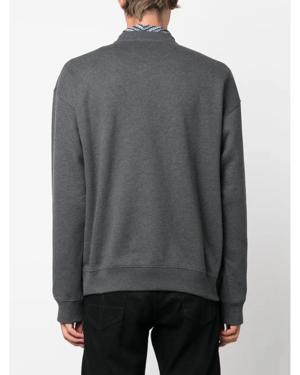 Versace Gray Logo-Patch Cotton Sweatshirt for men