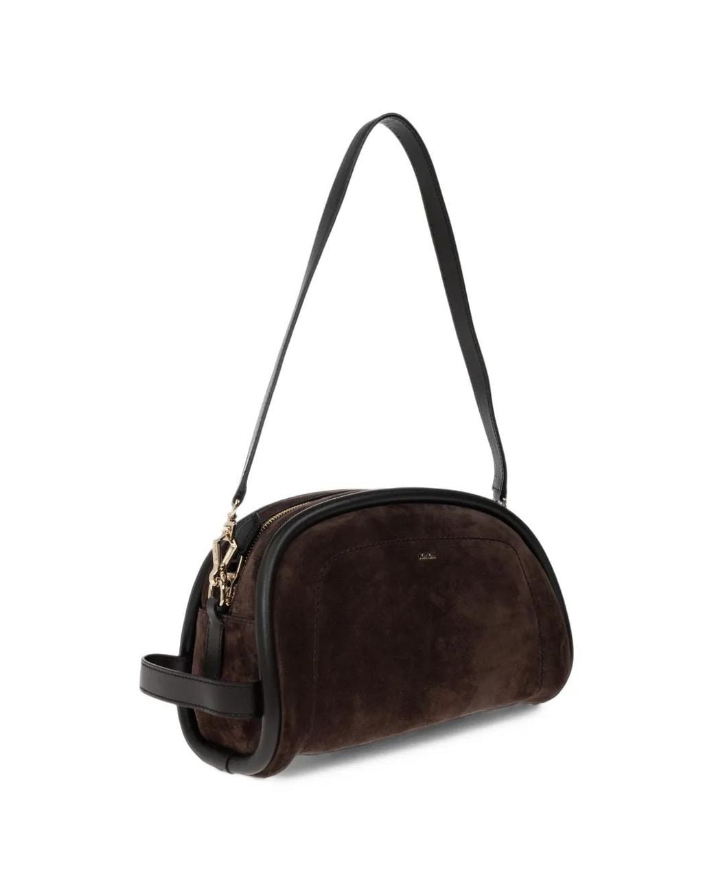 Max Mara Black Suede And Leather Handbag