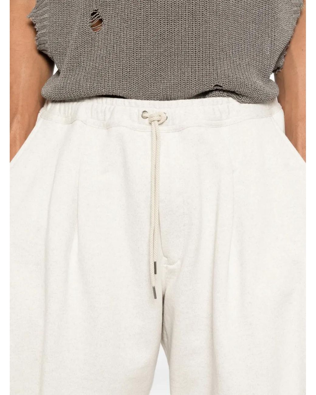 KHOKI White Drawstring Shorts for men